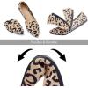 Frank Mully Women’s Casual Loafer Flats Slip On Loafer Shoes Comfortable Knit Flat Shoes Classics Pointy Toe Loafer Flats,for Work,Travel(6035leopard Yellow)