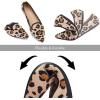 Frank Mully Women’s Casual Loafer Flats Slip On Loafer Shoes Comfortable Knit Flat Shoes Classics Pointy Toe Loafer Flats,for Work,Travel(6035leopard1)
