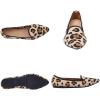 Frank Mully Women’s Casual Loafer Flats Slip On Loafer Shoes Comfortable Knit Flat Shoes Classics Pointy Toe Loafer Flats,for Work,Travel(6035leopard1)