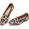 Frank Mully Women’s Casual Loafer Flats Slip On Loafer Shoes Comfortable Knit Flat Shoes Classics Pointy Toe Loafer Flats,for Work,Travel(6035leopard1)