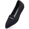 Frank Mully Women’s Casual Loafer Flats Slip On Loafer Shoes Comfortable Knit Flat Shoes Classics Pointy Toe Loafer Flats,for Work,Travel(6052 Black)