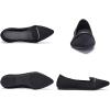 Frank Mully Women’s Casual Loafer Flats Slip On Loafer Shoes Comfortable Knit Flat Shoes Classics Pointy Toe Loafer Flats,for Work,Travel(6052 Black)