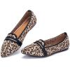 Frank Mully Women’s Casual Loafer Flats Slip On Loafer Shoes Comfortable Knit Flat Shoes Classics Pointy Toe Loafer Flats,for Work,Travel(6052 Leopard)