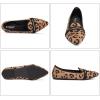 Frank Mully Women’s Casual Loafer Flats Slip On Loafer Shoes Comfortable Knit Flat Shoes Classics Pointy Toe Loafer Flats,for Work,Travel(6052leopard B)