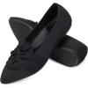 Frank Mully Women’s Casual Loafer Flats Slip On Loafer Shoes Comfortable Knit Flat Shoes Classics Pointy Toe Loafer Flats,for Work,Travel(6111black)
