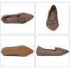 Frank Mully Women’s Casual Loafer Flats Slip On Loafer Shoes Comfortable Knit Flat Shoes Classics Pointy Toe Loafer Flats,for Work,Travel(6111brown)