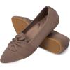 Frank Mully Women’s Casual Loafer Flats Slip On Loafer Shoes Comfortable Knit Flat Shoes Classics Pointy Toe Loafer Flats,for Work,Travel(6111brown)