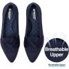 Frank Mully Women’s Casual Loafer Flats Slip On Loafer Shoes Comfortable Knit Flat Shoes Classics Pointy Toe Loafer Flats,for Work,Travel(6111navy)