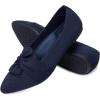 Frank Mully Women’s Casual Loafer Flats Slip On Loafer Shoes Comfortable Knit Flat Shoes Classics Pointy Toe Loafer Flats,for Work,Travel(6111navy)