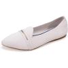 Frank Mully Women’s Casual Loafer Flats Slip On Loafer Shoes Comfortable Knit Flat Shoes Classics Pointy Toe Loafer Flats,for Work,Travel(Beige)