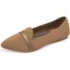 Frank Mully Women’s Casual Loafer Flats Slip On Loafer Shoes Comfortable Knit Flat Shoes Classics Pointy Toe Loafer Flats,for Work,Travel(Brown)