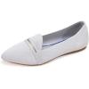 Frank Mully Women’s Casual Loafer Flats Slip On Loafer Shoes Comfortable Knit Flat Shoes Classics Pointy Toe Loafer Flats,for Work,Travel(Grey)