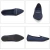 Frank Mully Women’s Casual Loafer Flats Slip On Loafer Shoes Comfortable Knit Flat Shoes Classics Pointy Toe Loafer Flats,for Work,Travel(Navy)