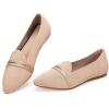 Frank Mully Women’s Casual Loafer Flats Slip On Loafer Shoes Comfortable Knit Flat Shoes Classics Pointy Toe Loafer Flats,for Work,Travel(Nude)