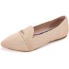 Frank Mully Women’s Casual Loafer Flats Slip On Loafer Shoes Comfortable Knit Flat Shoes Classics Pointy Toe Loafer Flats,for Work,Travel(Nude)
