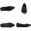 Frank Mully Women’s Pointed Toe Flats Slip On Flat Knit Ballet Flats Shoes Women Dressy Comfortable Work Flats Office Shoes(Black)