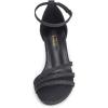 Frank Mully Women’s Sparkly Low Kitten Heel Open Toe Sandals Ankle Strap Glitter Bridal Wedding Dress Pump Shoes(Black(jin))