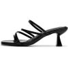 Frank Mully Women’s Strappy Heels Comfortable Kitten-Heels Sandals Square Open Toe Cute Wedding Party Evening Prom Dress Pump Sandals Shoes(Black/Pu)