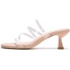 Frank Mully Women’s Strappy Heels Comfortable Kitten-Heels Sandals Square Open Toe Cute Wedding Party Evening Prom Dress Pump Sandals Shoes(Clear/Pu)