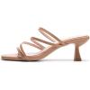 Frank Mully Women’s Strappy Heels Comfortable Kitten-Heels Sandals Square Open Toe Cute Wedding Party Evening Prom Dress Pump Sandals Shoes(Nude/Pu)