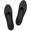 Frank Mully Women’s Ballet Flat Shoes Knit Dress Shoes Round Toe Slip On Ballerina Flats for Woman Low Wedge Comfort Soft(017black)