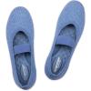 Frank Mully Womens Ballet Flats Casual Round Toe Knit Fabric Flats for Women with Single Strap Ballerina Flat Shoes Lightweight Dressy Shoes for Woman(Light Blue)