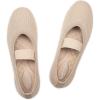 Frank Mully Womens Ballet Flats Casual Round Toe Knit Fabric Flats for Women with Single Strap Ballerina Flat Shoes Lightweight Dressy Shoes for Woman(Apricot)