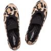 Frank Mully Womens Ballet Flats Casual Round Toe Knit Fabric Flats for Women with Single Strap Ballerina Flat Shoes Lightweight Dressy Shoes for Woman(Leopard Camel)
