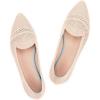 Frank Mully Women’s Casual Loafer Flats Slip On Loafer Shoes Comfortable Knit Flat Shoes Classics Pointy Toe Loafer Flats,for Work,Travel(6013 Nude)