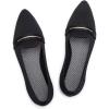 Frank Mully Women’s Casual Loafer Flats Slip On Loafer Shoes Comfortable Knit Flat Shoes Classics Pointy Toe Loafer Flats,for Work,Travel(6052 Black)