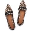 Frank Mully Women’s Casual Loafer Flats Slip On Loafer Shoes Comfortable Knit Flat Shoes Classics Pointy Toe Loafer Flats,for Work,Travel(6052 Leopard)