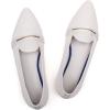 Frank Mully Women’s Casual Loafer Flats Slip On Loafer Shoes Comfortable Knit Flat Shoes Classics Pointy Toe Loafer Flats,for Work,Travel(Beige)
