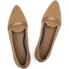 Frank Mully Women’s Casual Loafer Flats Slip On Loafer Shoes Comfortable Knit Flat Shoes Classics Pointy Toe Loafer Flats,for Work,Travel(Brown)