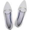 Frank Mully Women’s Casual Loafer Flats Slip On Loafer Shoes Comfortable Knit Flat Shoes Classics Pointy Toe Loafer Flats,for Work,Travel(Grey)