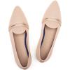 Frank Mully Women’s Casual Loafer Flats Slip On Loafer Shoes Comfortable Knit Flat Shoes Classics Pointy Toe Loafer Flats,for Work,Travel(Nude)