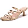 Frank Mully Women’s Strappy Heels Comfortable Kitten-Heels Sandals Square Open Toe Cute Wedding Party Evening Prom Dress Pump Sandals Shoes(Gold/Pu)
