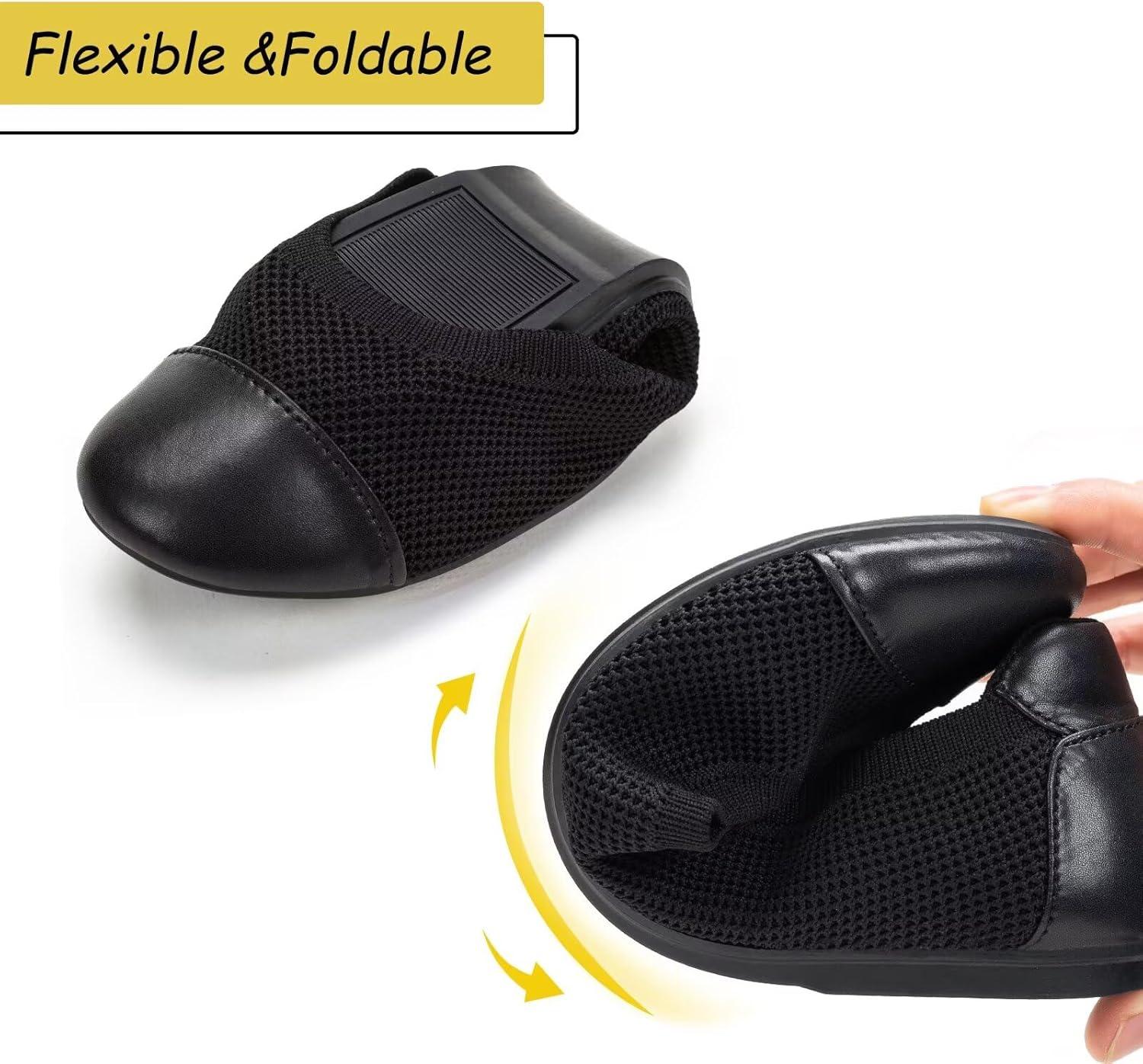 imageFrank Mully Womens Ballet Flats Round Toe Walking Flats Slip On Work Shoes Knitted Flats Shoes for Woman Soft Lightweight6045black