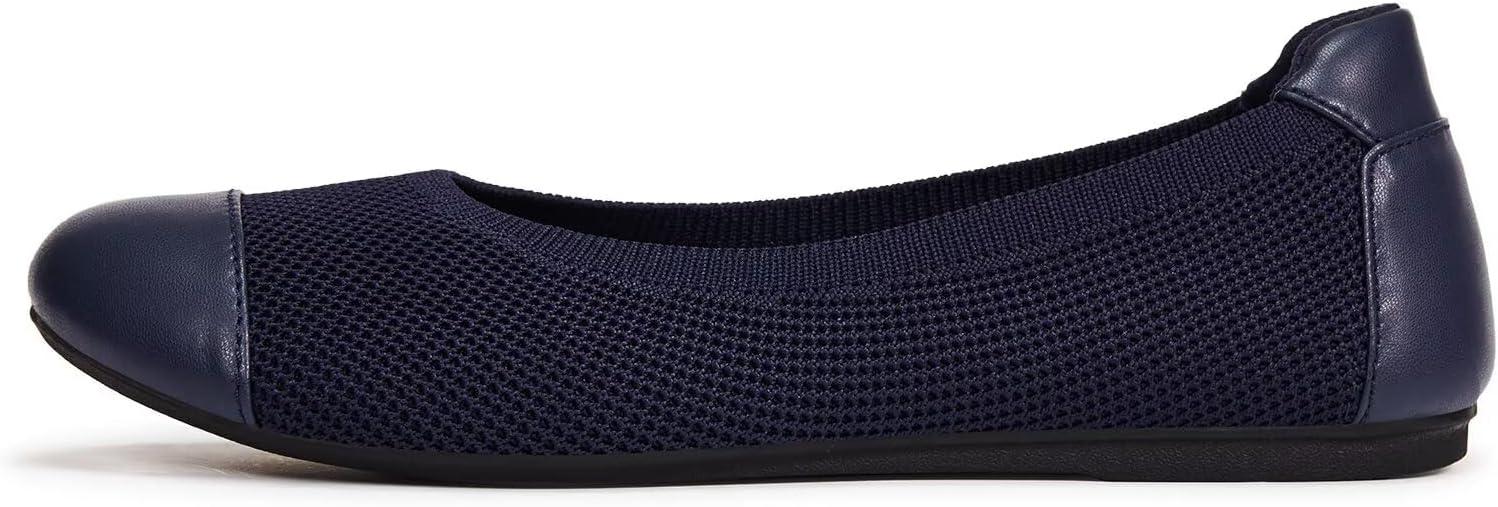 imageFrank Mully Womens Ballet Flats Round Toe Walking Flats Slip On Work Shoes Knitted Flats Shoes for Woman Soft Lightweight6045navy