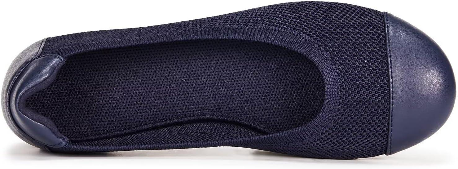 imageFrank Mully Womens Ballet Flats Round Toe Walking Flats Slip On Work Shoes Knitted Flats Shoes for Woman Soft Lightweight6045navy