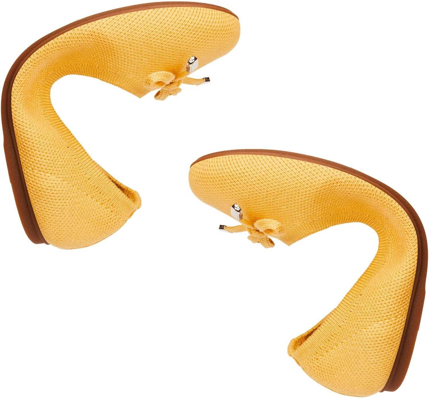 imageFrank Mully Womens Ballet Flats Round Toe Walking Flats Slip On Work Shoes Knitted Flats Shoes for Woman Soft Lightweight6047yellow