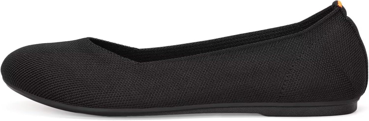 imageFrank Mully Womens Ballet Flats Round Toe Walking Flats Slip On Work Shoes Knitted Flats Shoes for Woman Soft LightweightBlack 76