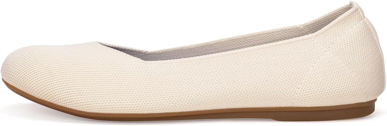 imageFrank Mully Womens Ballet Flats Round Toe Walking Flats Slip On Work Shoes Knitted Flats Shoes for Woman Soft LightweightCream 76