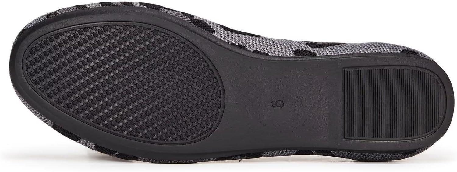 imageFrank Mully Womens Ballet Flats Round Toe Walking Flats Slip On Work Shoes Knitted Flats Shoes for Woman Soft LightweightGray Leopard