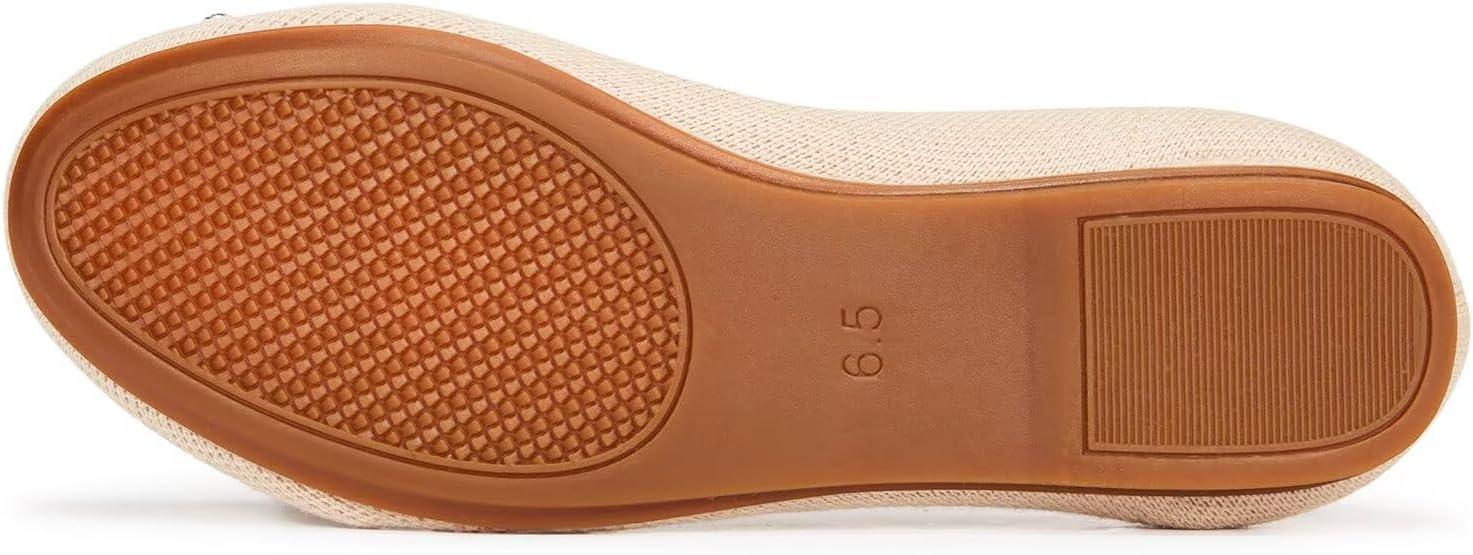 imageFrank Mully Womens Ballet Flats Round Toe Walking Flats Slip On Work Shoes Knitted Flats Shoes for Woman Soft LightweightIvory