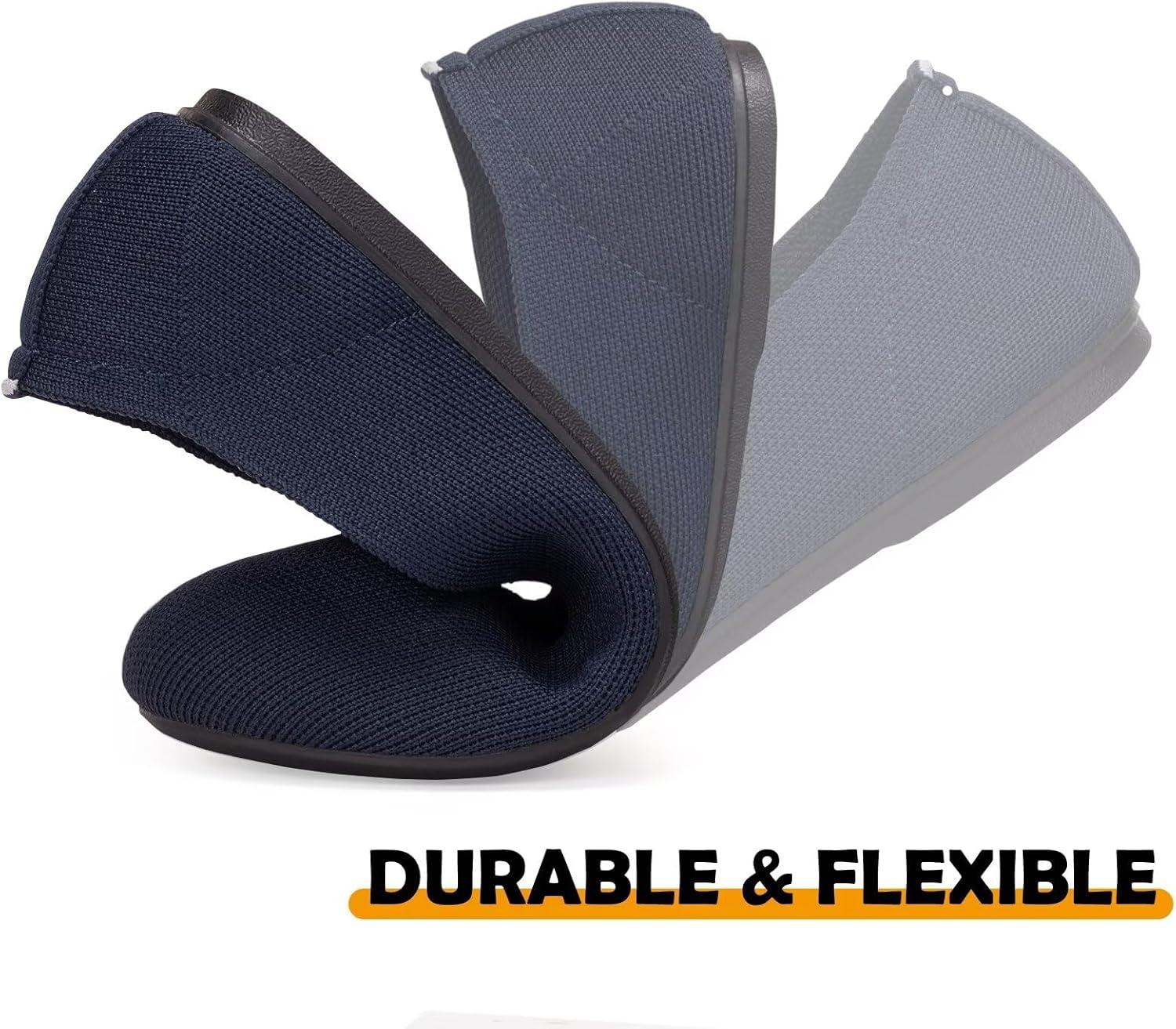 imageFrank Mully Womens Ballet Flats Round Toe Walking Flats Slip On Work Shoes Knitted Flats Shoes for Woman Soft LightweightNavy 76