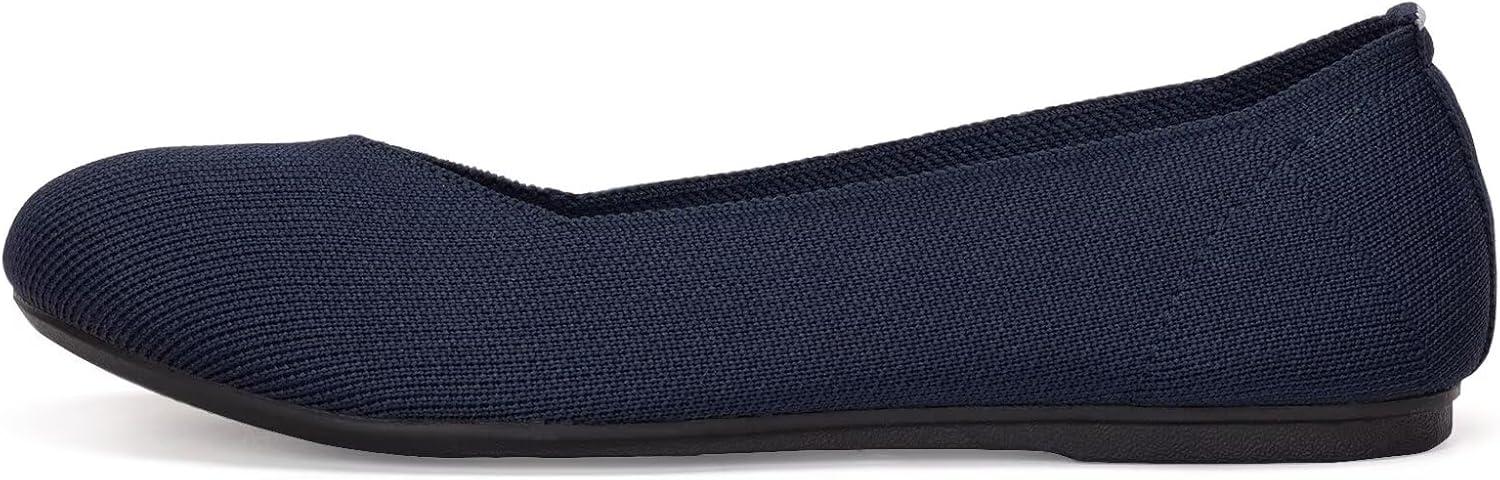 imageFrank Mully Womens Ballet Flats Round Toe Walking Flats Slip On Work Shoes Knitted Flats Shoes for Woman Soft LightweightNavy 76