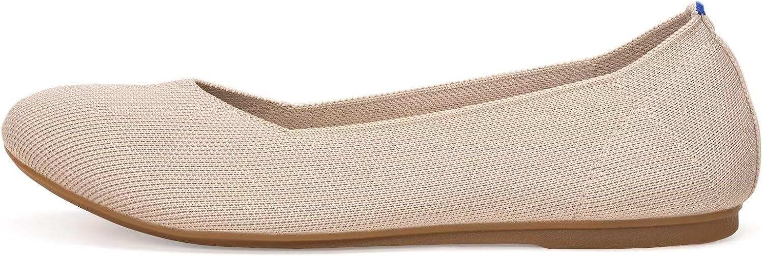 imageFrank Mully Womens Ballet Flats Round Toe Walking Flats Slip On Work Shoes Knitted Flats Shoes for Woman Soft LightweightNude 76