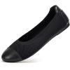 Frank Mully Women’s Ballet Flats Round Toe Walking Flats Slip On Work Shoes Knitted Flats Shoes for Woman Soft Lightweight(6045black)