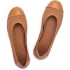 Frank Mully Women’s Ballet Flats Round Toe Walking Flats Slip On Work Shoes Knitted Flats Shoes for Woman Soft Lightweight(6045tan)