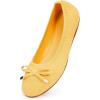 Frank Mully Women’s Ballet Flats Round Toe Walking Flats Slip On Work Shoes Knitted Flats Shoes for Woman Soft Lightweight(6047yellow)